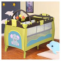 Play Yard, Foldable 4 Color Baby Crib Baby Bed Playpen Playard, Green