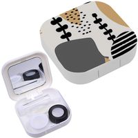 Portable Contact Lens Case Box Travel Kit Mirror + Bottle + Tweezers Container Holder [ Collage Style Repeat ]