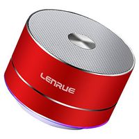 LENRUE Portable Wireless Bluetooth Speaker with Built-in-Mic,Handsfree Call,AUX Line,TF Card,HD Sound and Bass for iPhone Ipad Android Smartphone and More (Red)