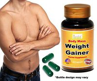 Ayurleaf Weight Gainer - Men's Weight Gain Formula. Mass Gainer Gain Weight Pills for Men - 1, 2, 3 or 4 Bulk Packs - Helps Skinny Men gain Body Mass. Fast Weight for Men. (One Single Bottle)