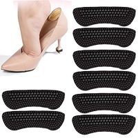 Heel Cushions Inserts, 4 Pairs Heel Pads Shoes Preventing Heel Rubbing and Slip Out Heel Protectors for Women and Men(4 Pair Black)