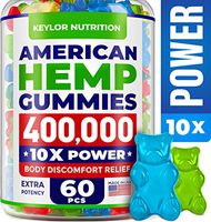 KEYLOR NUTRITION Premium Hemp Gummies 400,000 – All Natural Ingredients - Relief for Stress, Inflammation, Sleep, Anxiety, Depression – Vitamins & Omega 3,6,9 – Made in The USA - 60 pcs