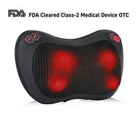 Zarifa Shiatsu Smart Deep Tissue Neck Back Calves Massage Pillow - Heated Portable Lightweight with Car Adapter to Make Travel Friendly and Head Strap