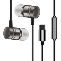 Pandaie Black in-Ear Headphone Earphone Type-C Stereo Headphone Headset Super Bass Music Earphone Earbuds for HTC U1 for iPhone Samsung Huawei HTC Xiaomi Nokia Galaxy Note A3 4 5 6 7 8 Plus Ascend LG