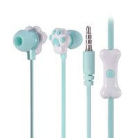 Occitop Cartoon Cat in-Ear Earphones Earbuds Headset Headphone w/Storage Box (Blue)