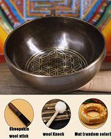 Singing Bowl Set,Tibetan Mindfulness Meditation Nepal Handmade Buddhist Bowl Bell Promotes Peace Sound Healing Spiritual Gift.