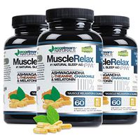 (Pack of 3) MuscleRelax PM by EcoStream Naturals - Sleep Aid, Nighttime Use, Naturally Derived Ingredients - Safe and Effective - Gluten-Free - 60 Capsules