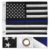 Moon Knives 12x18 Embroidered Sewn USA Police Thin Blue Line Memorial Nylon Flag 12''x18'' - Party Decorations Supplies For Parades - Prime Outside, Garden, Men Cave Decor Flag