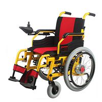 YOLANDEK Lightweight Dual Function Foldable Power Wheelchair (Polymer Li-ion Battery) with Magnesium Alloy Rim. Drive with Power or use as Manual Wheelchair. (Electric Motorised Wheelchair)