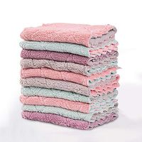 Cleaning Cloth Cleaning Towels Double-Sided Thickened and Good Water Absorption Color Mix,10 Article