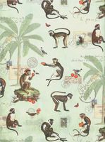 Monkeys Rolled Gift Wrap Paper by Quire 3 Sheets 19.5 inches x 27.5 inches