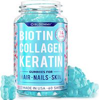 Biotin, Keratin & Collagen Gummies - Made in USA - Extra Strength Biotin 5000 mcg - Healthy Look - Rich in Keratin & Collagen - Premium Treatment - 100% Natural, Tasty & Super Efficient, 60 Count