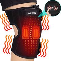 ARRIS Heating Knee Pad with Massage, Heated Knee Brace Wrap with 7.4V Battery for Knee Injury, Arthritis, Joint Pain, Soreness, Cramps, Meniscus Pain & Muscle Pain Relief Hot Therapy