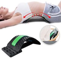 Dyna-Living Magic Back Stretcher Lumbar Support Stretching Device Posture Corrector Acupuncture Massager for Lower Relief Lumbar Pain Get Muscle Tension (Black-Green)