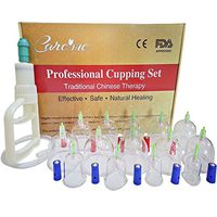 Chinese Cupping Therapy Sets - Medical Grade Professional Cupping Kit (14 Glass Cups Guaranteed 5-Yr Life Span, Vacuum Pump & Extension Tube) - for Acupressure Massage, Pain Relief, Physical Therapy