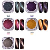 Hunputa Nail Art Powder,Cat Eye Nail Powder Neon Mirror Glitter Mirror Effect Rainbow Crystal Opal (11PCS)