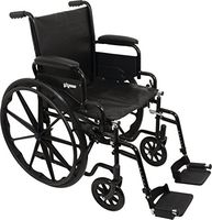 ProBasics Standard Wheelchair - Flip Back Desk Arms - 250 Pound Weight Capacity - Black - Swing-Away Footrest - 16" x 16" Seat