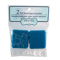 Indestructo Travel Pill Boxes By Designs - 2 Pack Assorted Patterns (Teal)