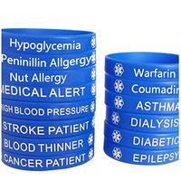 Blue Silicone Rubber Medical Awareness Alert Bracelet (Warfarin)