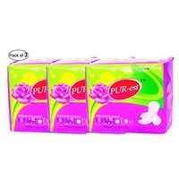 Cotton Long Pads with Wings (8 Pads) (Pack of 3) by Purest