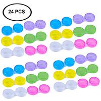 Orgrimmar 24 PCS Colorful Contact Lens Case Bulk Eye Lense Box Holder Container Case Soak Storage Travel Kit for Eyes Care