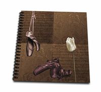 3dRose db_110185_1 Dance to Music Ballets Shoes with White Tulip-Drawing Book, 8 by 8"