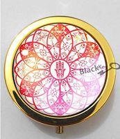 BlackKey Hamsa Hand with Evil Eye Design 3-Compartment Decorative Pocket Gift Box Case Organizer for Pill, Color 2 -580