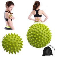 Best Spiky Ball, Massage Balls Set - 2.9/3.7 inch, Deep Tissue Trigger Point Roller, Physical Therapy Equipment Lacrosse, for Plantar, Neck Foot Legs Back Pain Relief Stress Reflexology (Yellow)