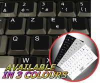 FRENCH AZERTY NON-TRANSPARENT KEYBOARD STICKER FOR LAPTOP, DESKTOP ON BLACK BACKGROUND