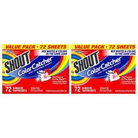Shout Color Catcher Dye Trapping Sheets, 72 Counts (2 Packs)