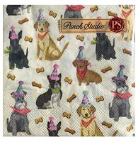 Punch Studio Beverage Napkins"Party Dogs" 40 Count