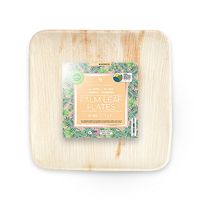 Palm Fridays Ecoware | Palm Leaf Plates 9" Square (50 pack) | USDA Certified | Heavy Duty | Stronger Than Wood or Bamboo | Compostable & Biodegradable | Party Plates