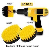 HIFROM Drill Brush - 3" 4" 5" Power Drill Attachment Medium Stiffness Bristles Scrubbing Scrubber Cleaning Kit for Bathroom Surfaces Tile Grout Showers Mineral Marble and More