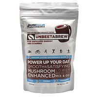 UNBEETABREW Organic Performance Coffee Powder 30 Servings Beet and Mushroom-Infused. Great Tasting. Promotes Focus, Athletic Performance and Cardiovascular Health.