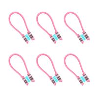 ibasenice 6PCS Mini Magnetic Twist Ties Organizer, Cable Wire Winder Cable Earphone Holder Headphone Winders Silicone Cable Clips Management (Pink)