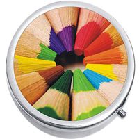 Lingerin Rainbow Colorful Colored Pencils Art Medicine Pill Box