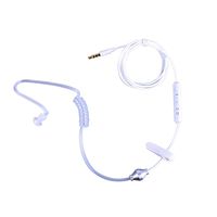 Greyghost Single Earbud, Anti-Radiation FBI Earpiece Mono Clear Earphone, 3.5mm Monaural Hollow Air Tube Wired Headphone, EMF Reducing Headset One Ear Ear Bud with Mic and On Off Answer Switch