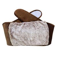 Multifunction Removable PVC Hot Water Bottle,Wool Cover Waterflooding Thermos with Belt (Brown)