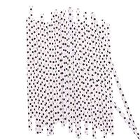 100pcs/lot Bamboo Stripe Disposable Paper Straws Foil Party Drink Straws Wedding Decorations Happy Birthday Party Decorations Kids Party Supplies (white dot)