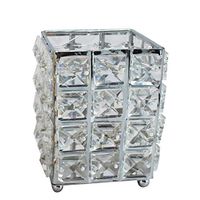 Putars Makeup Organizer Storage Box Holder Organizer Jewelry Box Glass Beads Eyebrow Pencil Storage Tube Metal Makeup Brush Nail Art Crystal Pen Holder for Bathroom Fits Makeup Brushes Lipsticks