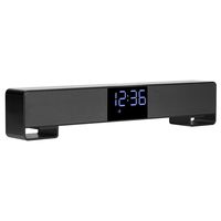 Smalody Bluetooth Sound Bar Speaker Dual Loudspeaker Alarm-Clock Handsfree Call AUX TF Wireless Home Theater Speaker Desk Clock (Black)