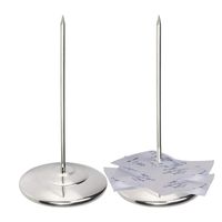 Restaurant Receipt Holder, Stainless Steel Check Spindle with 3.2 Inch Round Base, Desk Straight Rod 6.3 Inch Long for Bill Fork Stick and Paper Memo Holder Spike, 2 Pcs