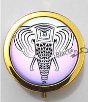 BlackKey Aztec Tribal Elephant Print 3-Compartment Decorative Pocket Gift Box Case Organizer for Pill, Color 2 -150