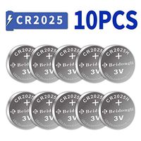 CR2025 3V Lithium Battery Remote High Capacity 170mAh Beidongli Brand 5 Years Warranty (10-Pack)
