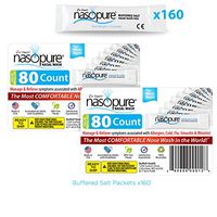 Dr. Hana's Nasopure The"Nicer Neti Pot" | Two (2) Value Refill Kits | 160 Buffered Salt Packets | Allergy and Congestion Relief Nasal Wash