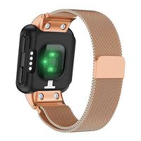 D-Electro Component Watch Band for Garmin Forerunner 35 Band, Magnet Stainless Steel Replacement Wristband (Rose Gold, L)