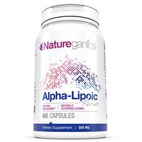 Natureganics Alpha Lipoic Acid - Pure Naturally Occurring Universal Vitamin Antioxidant, 500mg, Helps Maintain Healthy Blood Sugar Levels. USA Made, Guaranteed!!