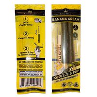 King Palm - Slim Size - Squeeze & Pop Pre Rolls - Banana Cream Flavored - Natural Pre Wrap Palm Leafs - Organic Wraps - Flavored Pre Rolled Cones - Flavored Wraps (2 Packs, 4 Rolls)