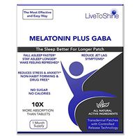 Natural Sleep Aid Melatonin & GABA Patch - Improves Sleep Quality Anxiety and Stress - Sleep Longer Wake Refreshed - Reduce Jet Lag - USA Made by Live To Shine