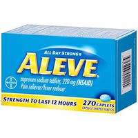Aleve Tablets, Fast Acting All Day Pain Relief for Headaches, Muscle Aches, and Fever Reduction, Naproxen Sodium Capsules, 220 mg (270 Count)